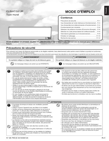 RSG14LZCA | ASHG09LZCA | ASYG12LZCA | ASYG09LZCA | ASYG14LZCA | RSG09LZCA | Mode d'emploi | Fujitsu RSG12LZCA Manuel utilisateur | Fixfr