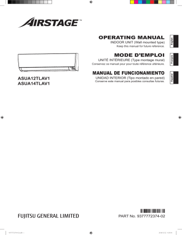 Mode d'emploi | Fujitsu ASUA12TLAV1 Manuel utilisateur | Fixfr