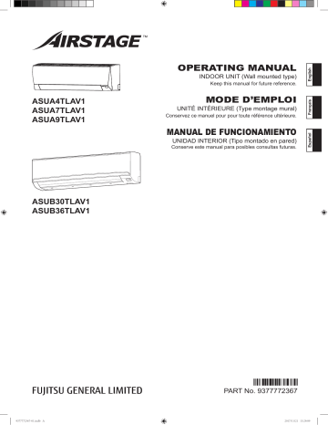 Mode d'emploi | Fujitsu ASUA4TLAV1 Manuel utilisateur | Fixfr