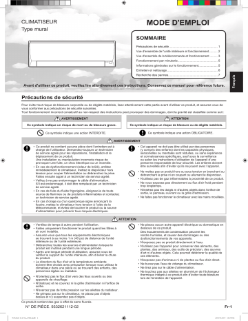 Mode d'emploi | Fujitsu ASYG07LLCD Manuel utilisateur | Fixfr