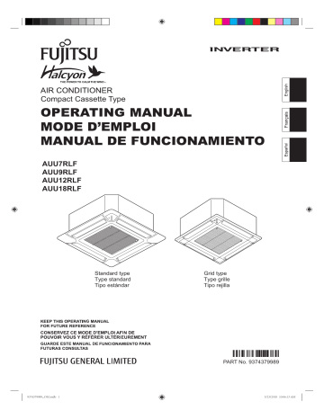 Mode d'emploi | Fujitsu AUU12RLF Manuel utilisateur | Fixfr