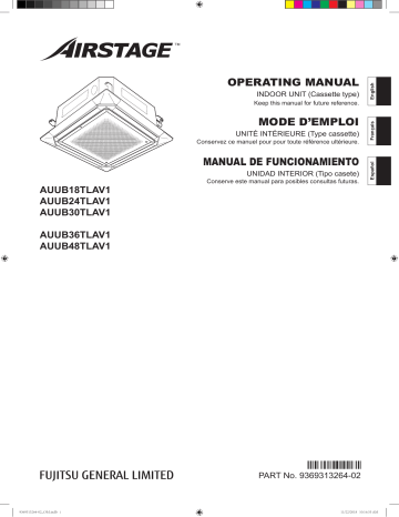 Mode d'emploi | Fujitsu AUUB18TLAV1 Manuel utilisateur | Fixfr