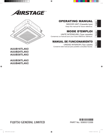 Mode d'emploi | Fujitsu AUUB18TLAV2 Manuel utilisateur | Fixfr