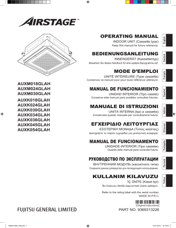 Mode d'emploi | Fujitsu AUXK018GLAH Manuel utilisateur | Fixfr