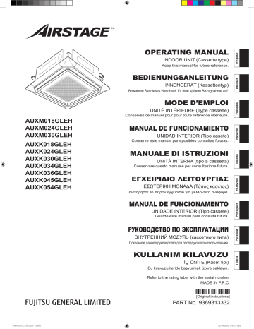 Mode d'emploi | Fujitsu AUXK018GLEH Manuel utilisateur | Fixfr