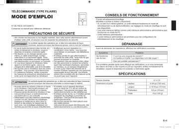 Mode d'emploi | Fujitsu RXRSRY Manuel utilisateur | Fixfr