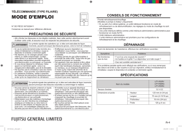 Mode d'emploi | Fujitsu UTY-RSRG Manuel utilisateur | Fixfr