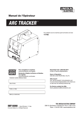 Lincoln Electric Arc Tracker - 11742 Manuel utilisateur