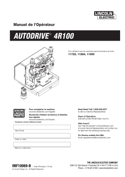 Lincoln Electric AutoDrive 4R100 - 11729 Manuel utilisateur