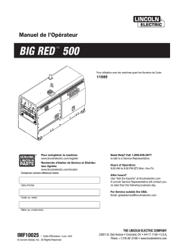 Lincoln Electric Big Red 500 - 11871 Manuel utilisateur