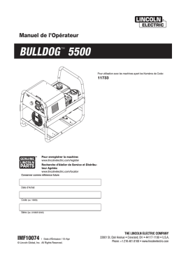 Lincoln Electric Bulldog 5500 - 11733 Manuel utilisateur