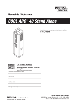 Lincoln Electric Cool Arc 40  Water Cooler (230V) - 11373 Manuel utilisateur