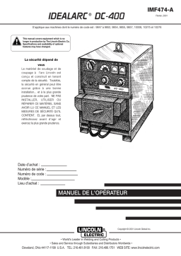 Lincoln Electric DC-400 - 9847 Manuel utilisateur