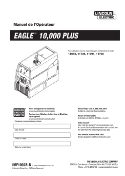 Lincoln Electric Eagle 10000 Plus - 11791 Manuel utilisateur