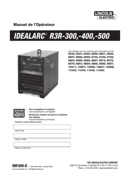 Lincoln Electric Idealarc R3R 500 - 9704 Manuel utilisateur