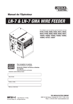 Lincoln Electric LN-7 GMA - 9100 Manuel utilisateur