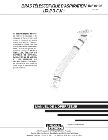 Mode d'emploi | Lincoln Electric LTA 2.0-CW Extraction Arm - K1655-7 Manuel utilisateur | Fixfr