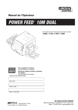 Lincoln Electric Power Feed 10M Dual Boom (CE) - 11194 Manuel utilisateur