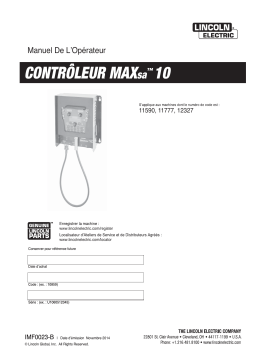 Lincoln Electric MAXsa 10  Controller - 11590 Manuel utilisateur