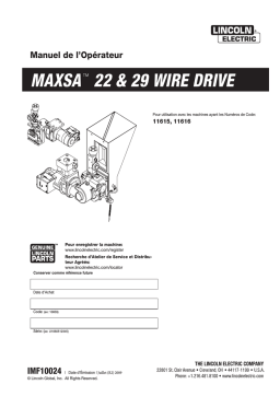 Lincoln Electric MAXsa 29 - 11816 Manuel utilisateur