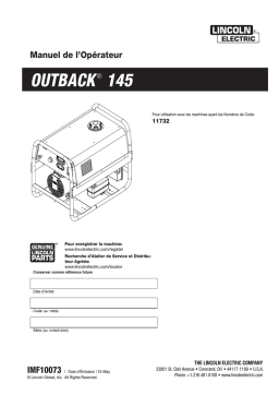 Lincoln Electric Outback 145 - 11732 Manuel utilisateur