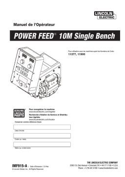 Lincoln Electric Power Feed 10 SINGLE  (Bench) - 11377 Manuel utilisateur