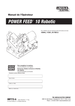 Lincoln Electric Power Feed 10 Robotic - 10944 Manuel utilisateur