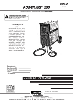 Lincoln Electric POWER MIG 200 - 10564 Manuel utilisateur