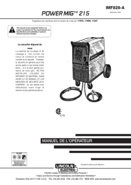 Lincoln Electric POWER MIG 215 - 11247 Manuel utilisateur