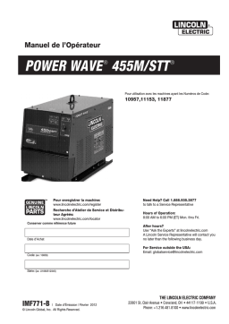 Lincoln Electric Power Wave 455M/STT - 11153 Manuel utilisateur