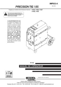 Lincoln Electric Precision TIG 185 - 11106 Manuel utilisateur