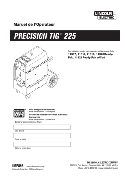 Lincoln Electric Precision TIG 225 - 11318 Manuel utilisateur