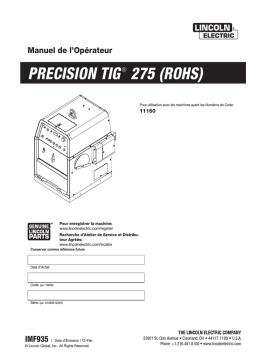 Lincoln Electric Precision TIG 275 - 11160 Manuel utilisateur