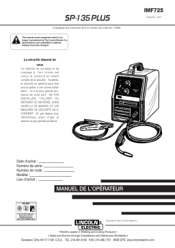 Lincoln Electric SP135 Plus - 10868 Manuel utilisateur