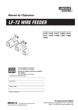 Lincoln Electric LF-72 (Bench HD) - 11077 Manuel utilisateur