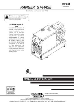 Lincoln Electric Ranger 3-Phase (Kohler) - 11079 Manuel utilisateur