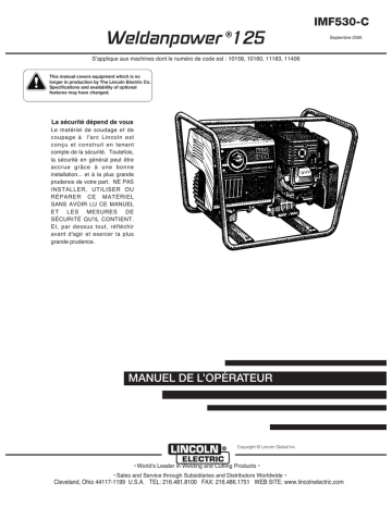 Mode d'emploi | Lincoln Electric Weldanpower 125 (B-S) - 10158 Manuel utilisateur | Fixfr