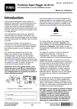 Toro 48cm Super Bagger Lawn Mower Walk Behind Mower Manuel utilisateur