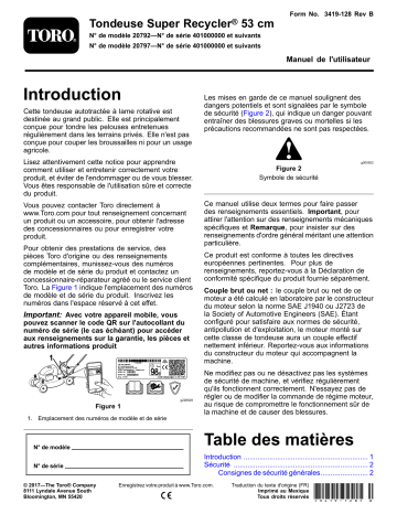 Toro 53cm Super Recycler Lawn Mower Walk Behind Mower Manuel utilisateur | Fixfr