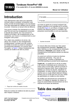 Toro HoverPro 450 Machine Walk Behind Mower Manuel utilisateur