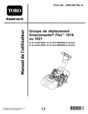 Toro Greensmaster Flex 1018 Traction Unit Walk Behind Mower Manuel utilisateur | Fixfr