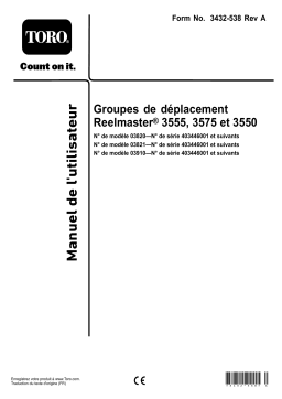 Toro Reelmaster 3550 Traction Unit Riding Product Manuel utilisateur