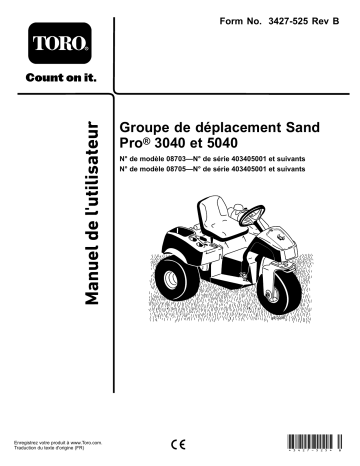 Toro Sand Pro 3040 Traction Unit Riding Product Manuel utilisateur | Fixfr