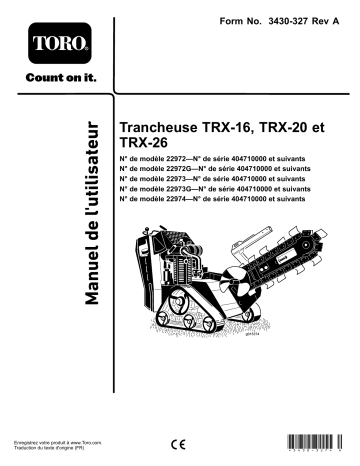TRX-26 Trencher | TRX-20 Trencher | Toro TRX-16 Trencher Manuel utilisateur | Fixfr