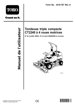 Toro CT2240 Compact Triple 4-Wheel Drive Turf Mower Riding Product Manuel utilisateur