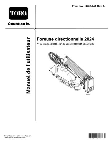 Toro 2024 Directional Drill Utility Equipment Manuel utilisateur | Fixfr