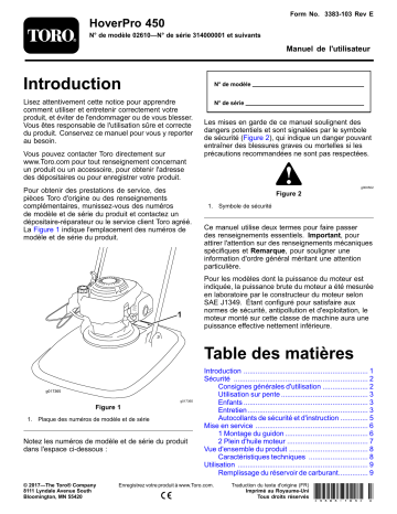 Toro HoverPro 450 Machine Walk Behind Mower Manuel utilisateur | Fixfr