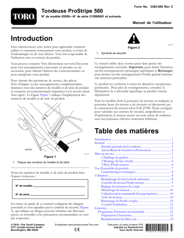 Toro ProStripe 560 Mower Walk Behind Mower Manuel utilisateur | Fixfr