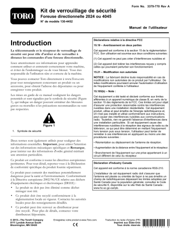 Toro Exit-Side Lockout Kit, 2024 or 4045 Directional Drill Utility Equipment Manuel utilisateur | Fixfr