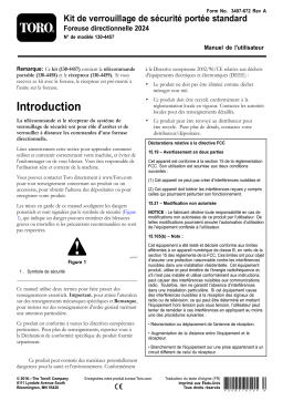 Toro Standard-Range Exit-Side Lockout Kit, 2024 Directional Drill Utility Equipment Manuel utilisateur